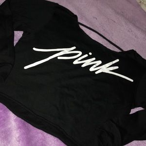 PINK cropped long sleeve sweater